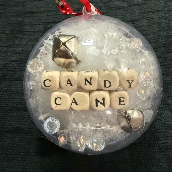 Charming Holiday Candy Cane Ornament with Red Ribbon - Picture 2 of 3